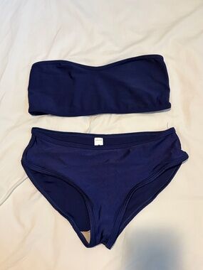 American Apparel Navy Blue Bandeau Bikini Set